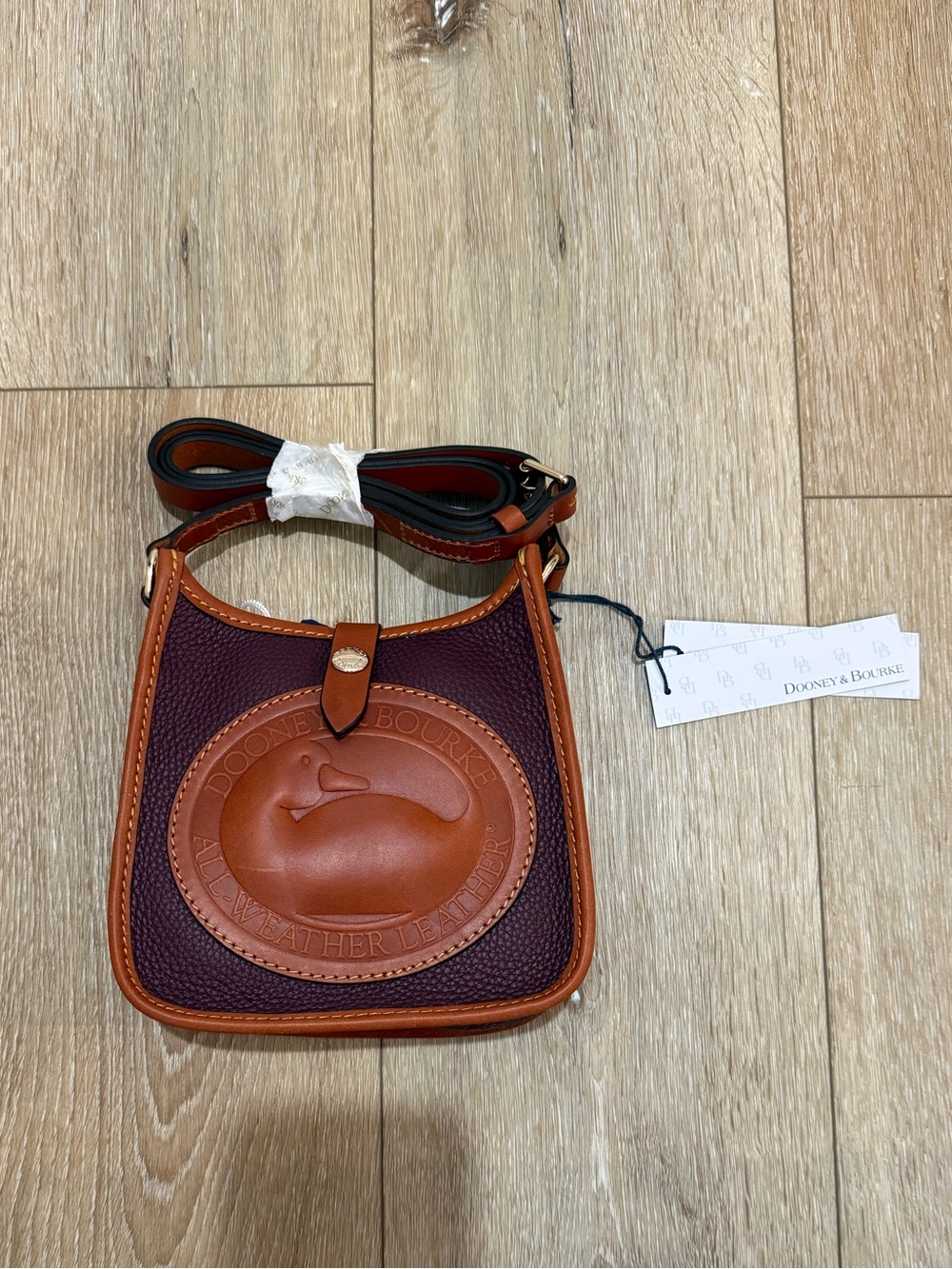 Dooney & Bourke Brown and Burgundy Crossbody Bag